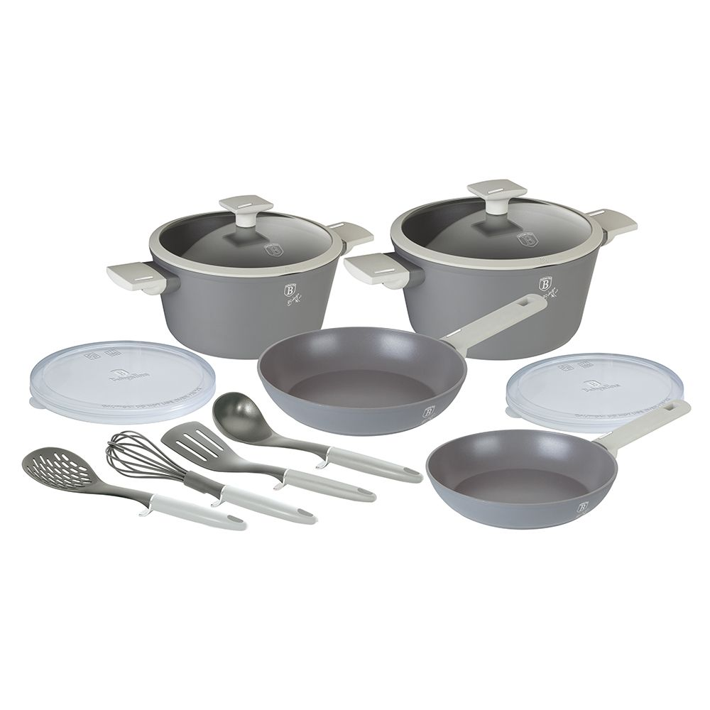 Berlinger Haus 12-Piece Marble Coating Smart Lid Cookware Set - Aspen