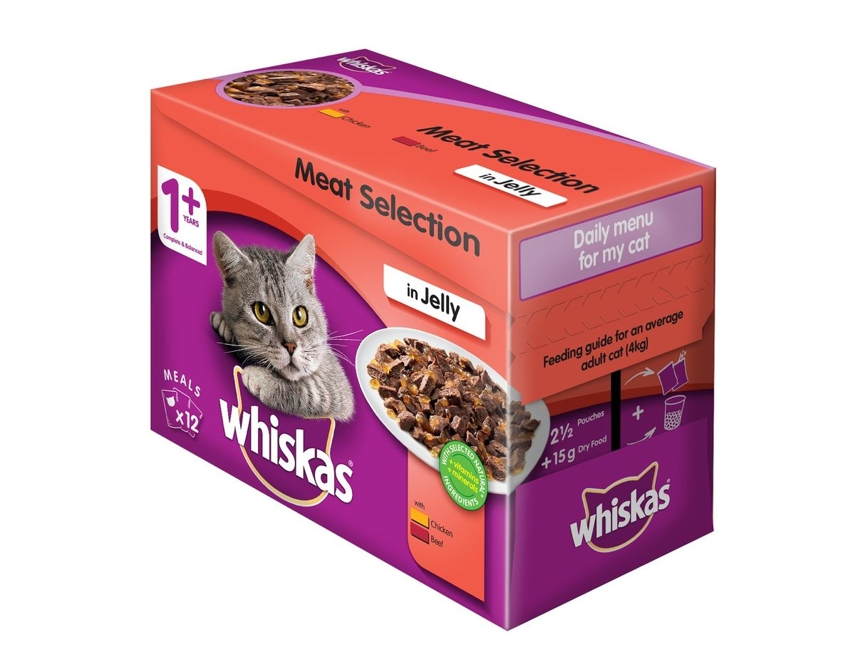Whiskas Adult Pouch Multi-pack Meat Selection In Jelly (12 X 85g)