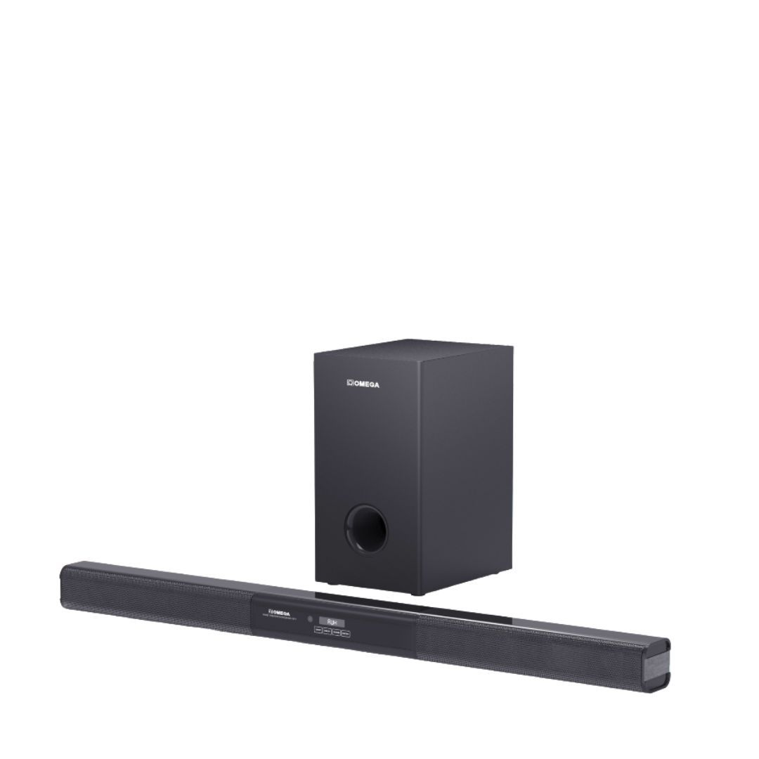 Omega 2.1 60W PureVibe Series Soundbar & Wired Subwoofer HDMI/BT/USB 101Y
