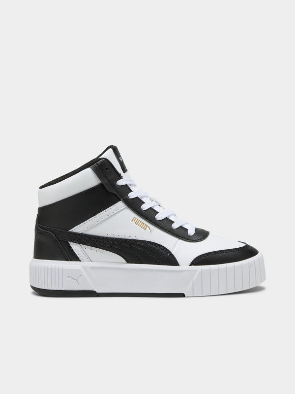 Puma Womens Carina Mia White/Black Mid Sneakers