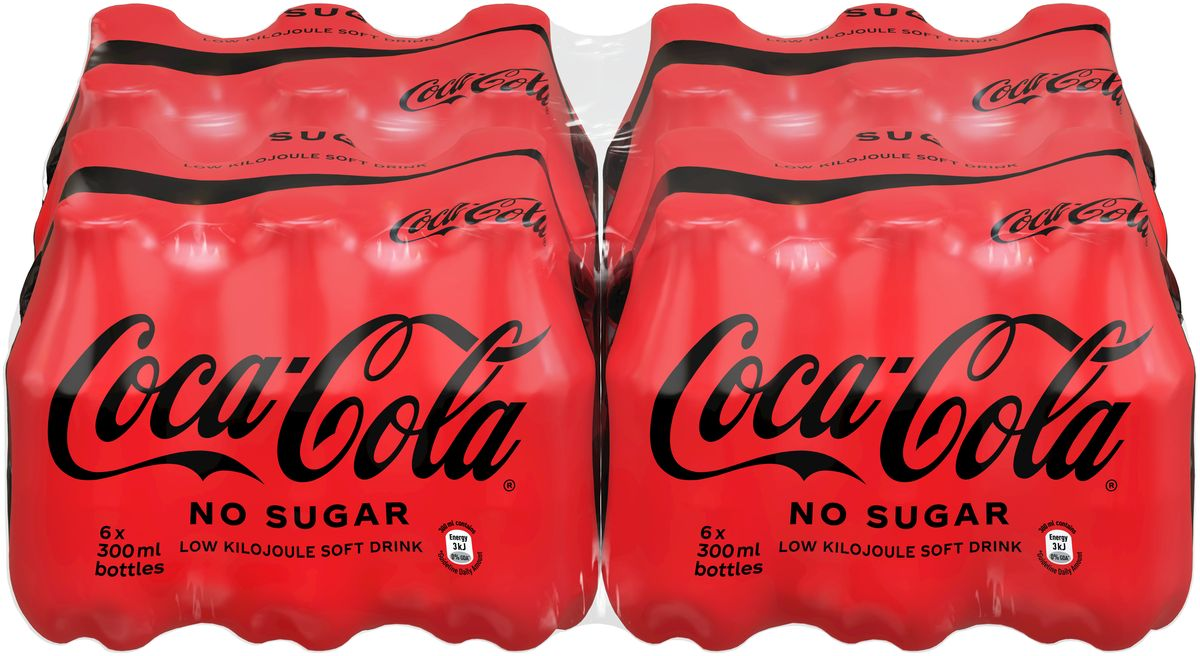 Coca-Cola No Sugar Bottles 300ml 4x6 Case