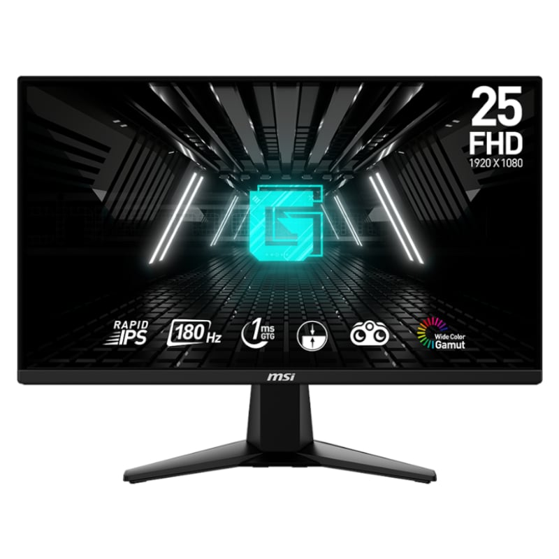 MSI G255F 25″ Gaming Monitor 1920×1080 (FHD) Rapid IPS 1ms 180Hz Adaptive Sync HDMI Displayport Black