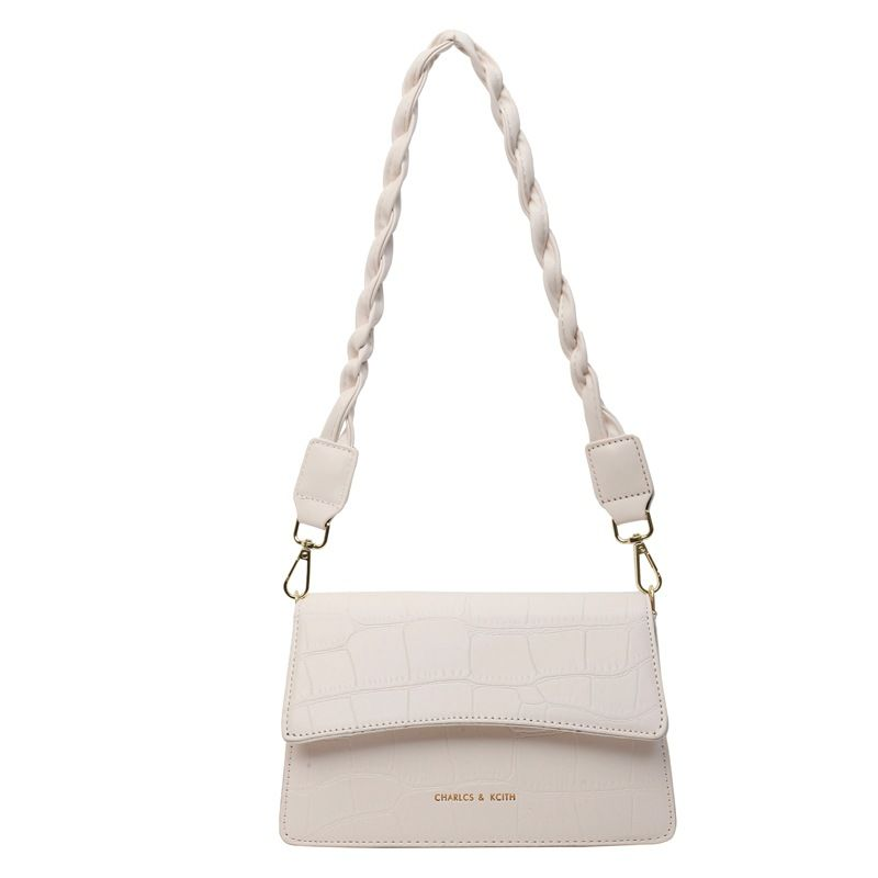 Elegant Multi-Layered Pocket Crossbody Bag-White