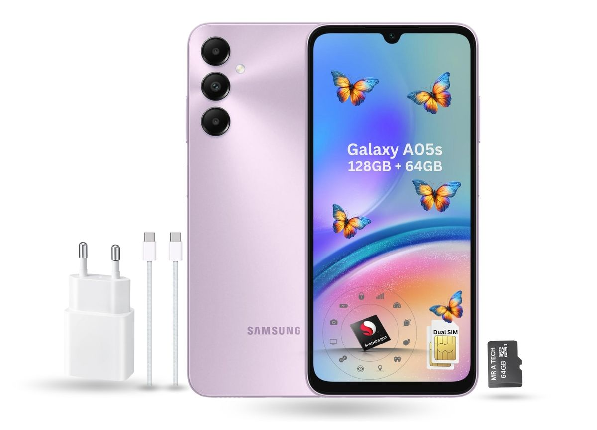 Samsung Galaxy A05s 128GB LTE Dual Sim + 64GB Micro Sd card-Light Violet