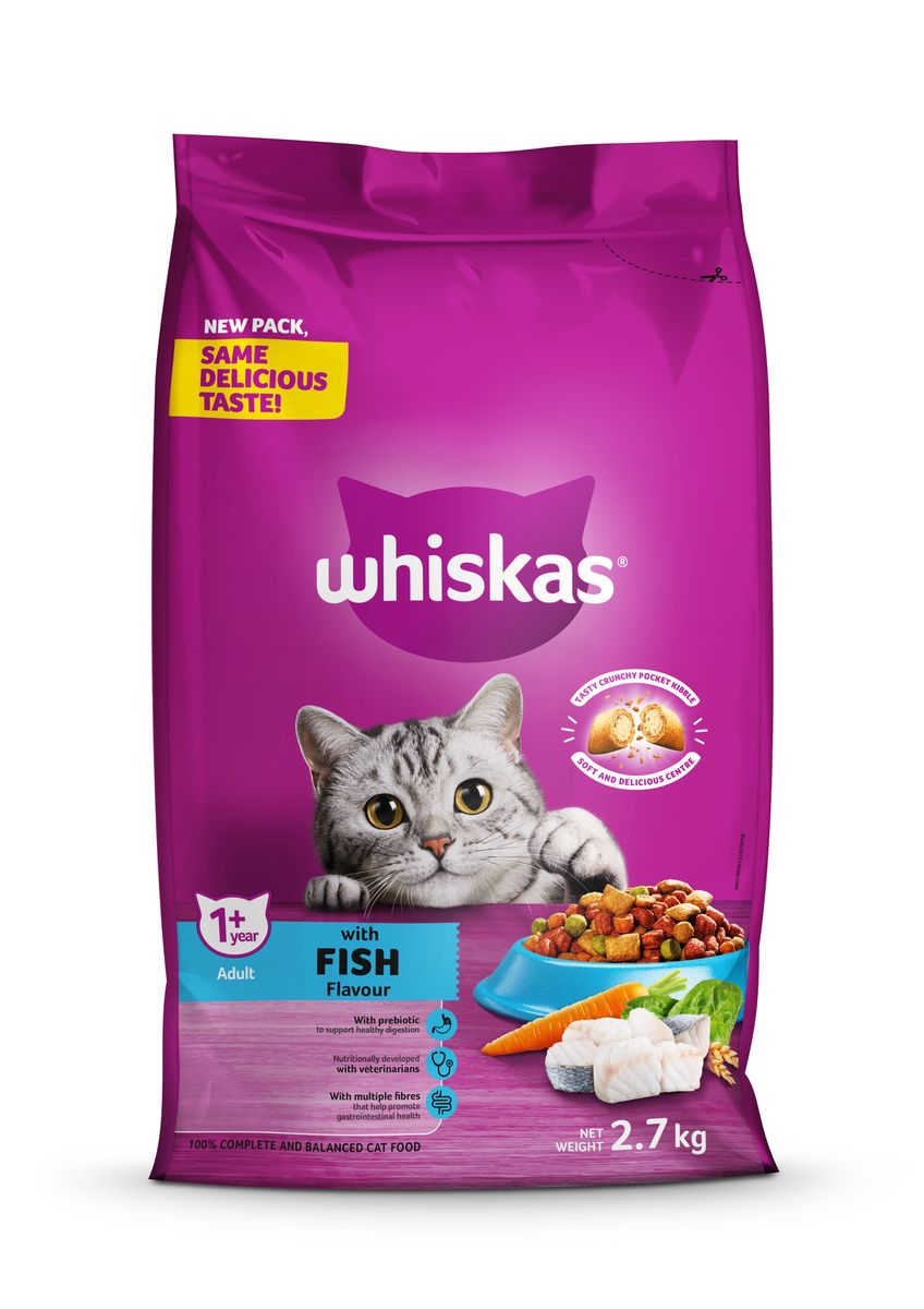 Whiskas Dry Adult Cat Food with Fish Flavour 2.7kg